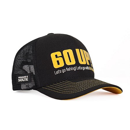 Boné Trucker de Pesca Brk 60 UP - Preto e Amarelo