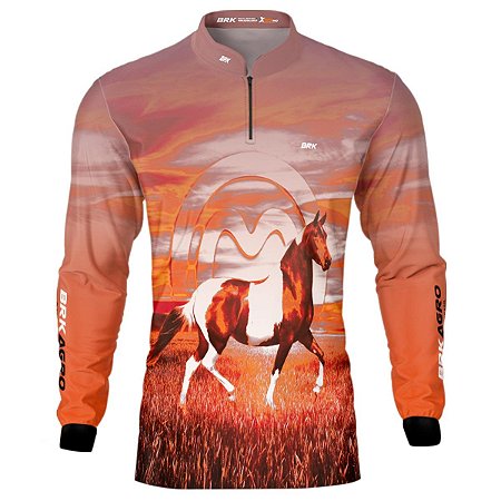 Camisa Agro BRK Laranja Mangalarga Marchador com UV50+