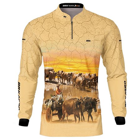 Camisa Agro BRK Bege Cavalgada com Proteção UV50+