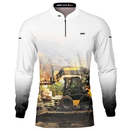 Camisa Agro BRK Branca Minicarregadeira com UV50+