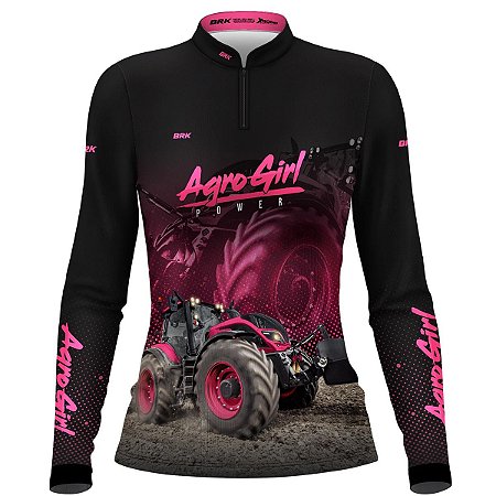 Camisa Agro BRK Agro Girl Power Rosa com Proteção UV50+