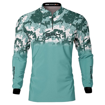 Camisa de Pesca BRK Blue Camo Open Sea com UV50 +