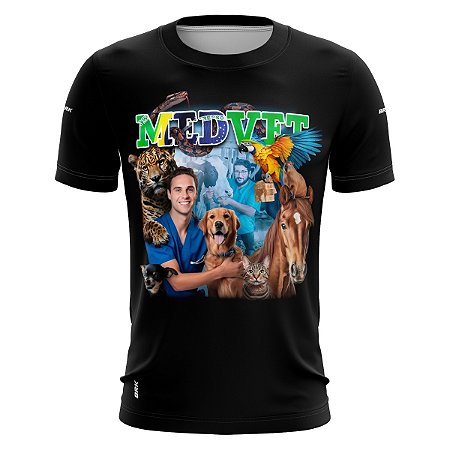 Camiseta Casual BRK Medicina Veterinária Masculino com Proteção UV50 +