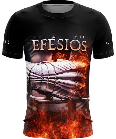 Camiseta Cristã Brk Armadura de Deus Efésios 6:13 com Proteção Solar UV 50+