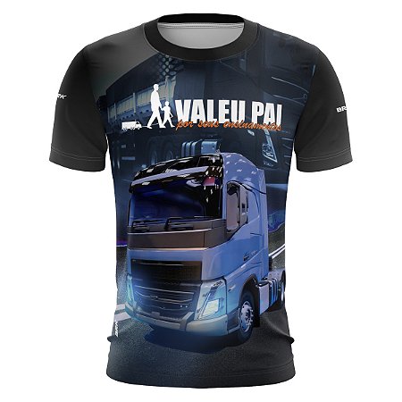 Camiseta Casual Brk Valeu Pai por Seus Ensinamentos com Proteção UV50+