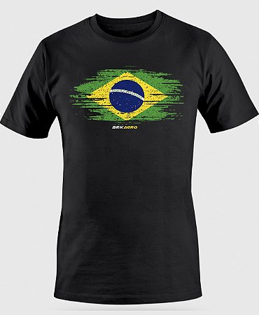 Camiseta Agro Brk Bandeira do Brasil Algodão Egípcio