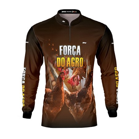 Camisa Agro Brk A Força do Agro Produtor de Frango com UV50+