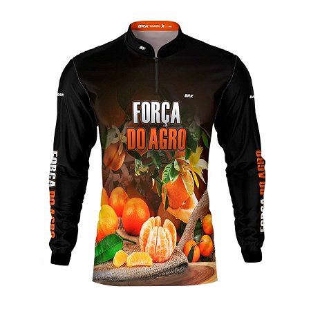 Camisa Agro Brk A Força do Agro Produtor de Tangerina com UV50+