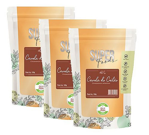 Canela Do Ceilão Kit 3 Un QLY Ervas 100g