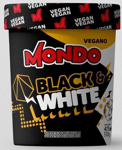 Sorvete Mondo Black and White 330g pote (massa)