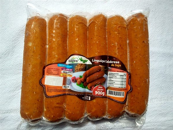 Linguiça Calabresa  de soja Goshen 900g  (Congelado)