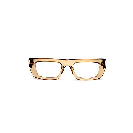 Armação para óculos de Grau Gustavo Eyewear G80 1. Cor: Âmbar translúcido. Haste animal print.