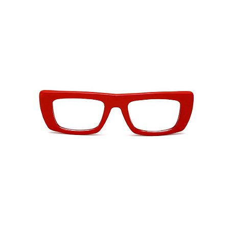 Armação para óculos de Grau Gustavo Eyewear G80 11. Cor: Vermelho opaco. Haste animal print.