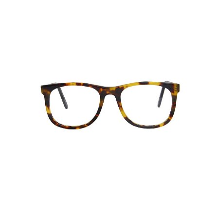 Armação para óculos de Grau Gustavo Eyewear G84 2. Modelo masculino. Cor: Animal print. Haste preta.