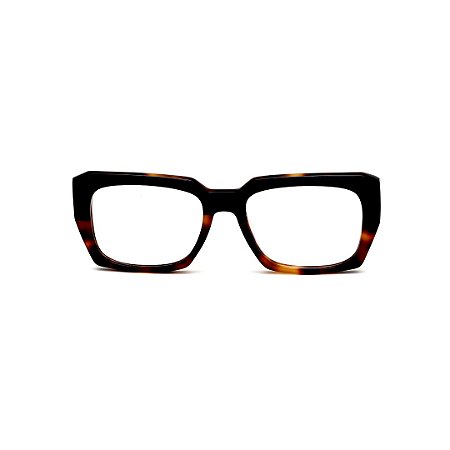 Armação para óculos de Grau Gustavo Eyewear G128 1. Cor: Animal print. Hastes preta.