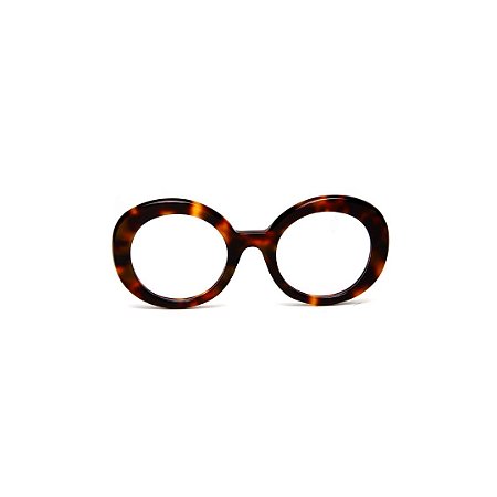 Armação para óculos de Grau Gustavo Eyewear G61 24. Cor: Animal print. Haste animal print.