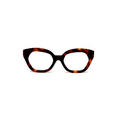 Armação para óculos de Grau Gustavo Eyewear G70 1. Cor: Animal print. Haste animal print.