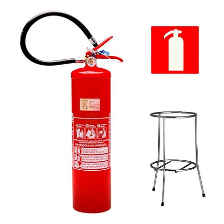 Extintor De Incêndio Abc 4 Kg + Suporte + Placa