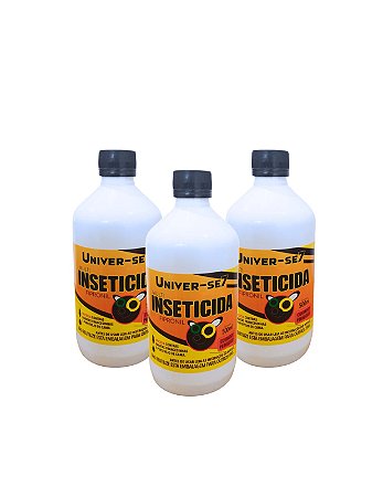 Kit 3 Inseticidas Univer-se7 Mata Percevejo de Cama 500 ml sem borrifador
