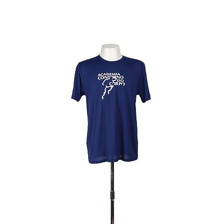 CAMISETA TREINO ACADEMIA CONTORNO DO CORPO  AZUL - USADO