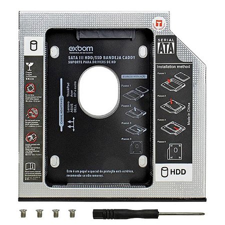 Adaptador Caddy 9,5mm para Hd ou Ssd Notebook