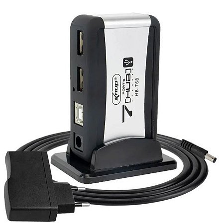 Hub USB 480mbs 7 Portas 2.0 Com Fonte alimentação Knup