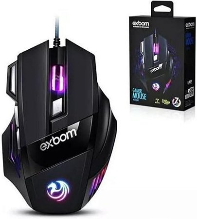 Mouse Gamer Óptico com fio USB 7 Botões 3200Dpi MS-G260