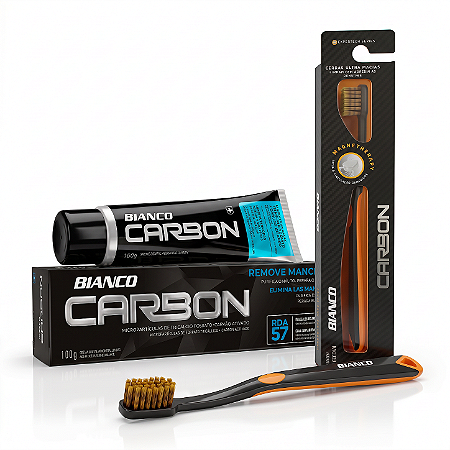 Combo Remoção de Manchas - Creme Dental e Escova Carbon
