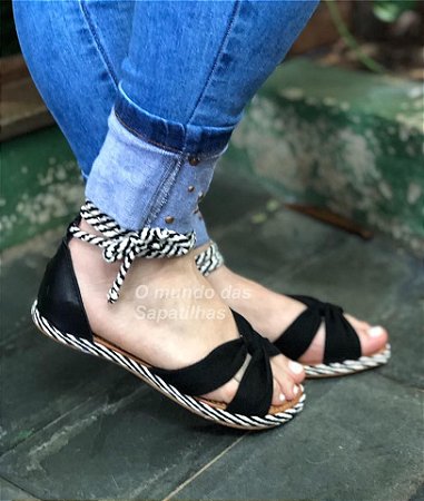 sandalia de corda de amarrar