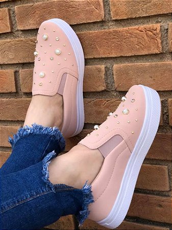 tenis slip on rose