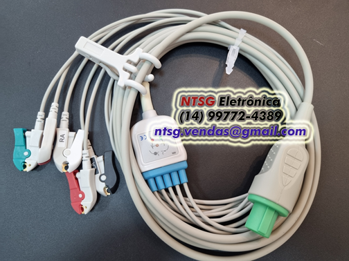 Cabo Paciente de ECG 05 Vias para Cardioversor Marquette Hellige GE Cardioserv