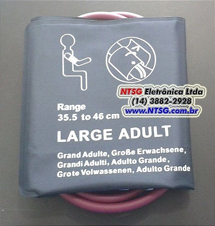 Braçadeira de PNI com Manguito 02 Vias Adulto Obeso (Látex-Free)