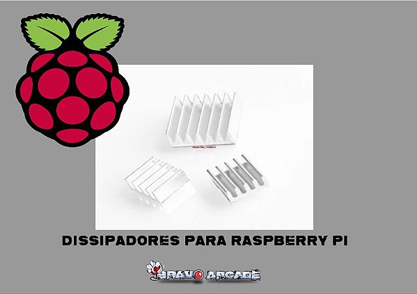 Kit 3 Dissipadores Raspberry Pi 2 Pi2 / Pi 3 Pi3