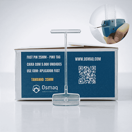 Pino Tag Fast 25mm 5.000 Unidades Osmaq – Fixador de Etiquetas e Tags