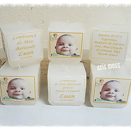Velas Perfumadas Personalizadas com Foto Batizado (a partir 10 unids)