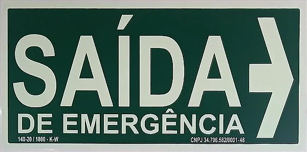 Placa Saída S14D com Seta à direita 30cm x 15cm