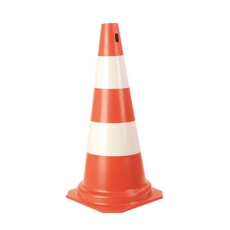 Cone Rigido Plastico Laranja/Branco 50cm