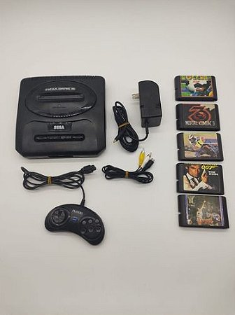 Console Mega Drive 3 Completo + 5 Jogos Paralelos