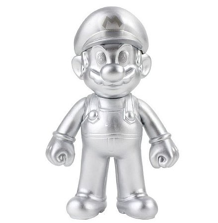 Boneco Mario Bros Prata Nintendo 12 Cm
