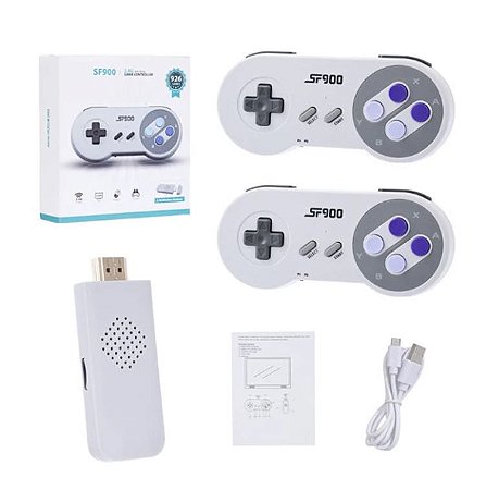 Console Retrô 16bits Sf900 Com 926 Jogos + 2 Controles S/fio