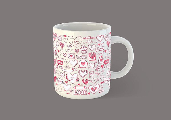 Caneca amor love coração C31