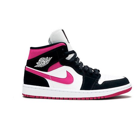 jordan 1 mid rosa e preto