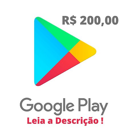 Gift Card Google Play Online R$ 200,00