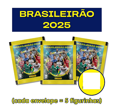 5 Envelopes Brasileirão 2025 Panini Campeonato Brasileiro