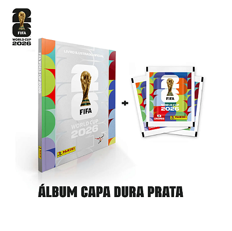 Copa Do Mundo 2026 - Album Capa Dura Prata + 40 Envelopes Fifa World Cup 2026