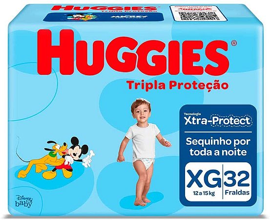 FRALDA HUGGIES TRIPLA PROTEÇÃO XG C/32 UNIDADES