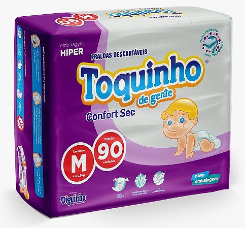 FRALDA TOQUINHO CONFORT HIPER M C/90 UNIDADES