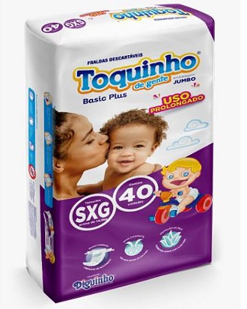 FRALDA TOQUINHO BASIC PLUS JUMBO SXG C/40 UNIDADES