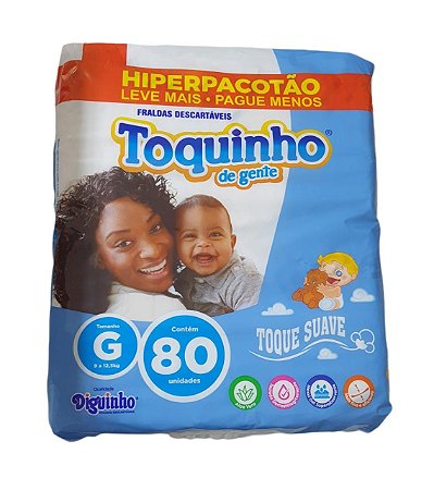 FRALDA TOQUINHO TOQUE SUAVE BASIC PLUS HIPER G C/80 UNIDADES