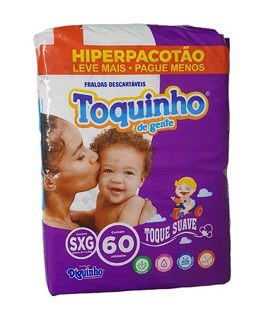 FRALDA TOQUINHO TOQUE SUAVE BASIC PLUS HIPER SXG C/60 UNIDADES